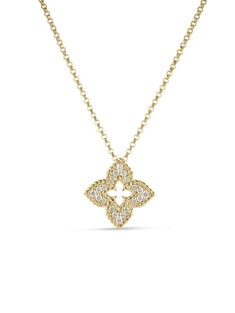 Roberto Coin Gold Diamond Clover Pendant Necklace